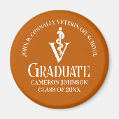 Custom Orange Veterinary School Abschluss Magnet (Vorne)