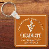 Custom Orange Veterinary School Abschluss Schlüsselanhänger (Vorderseite)