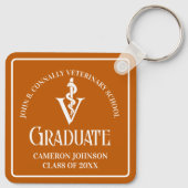 Custom Orange Veterinary School Abschluss Schlüsselanhänger (Rückseite)