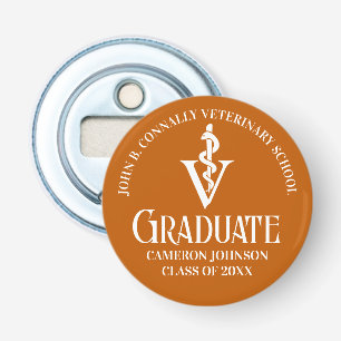 Custom Orange Veterinary School Graduation Party Flaschenöffner