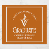 Custom Orange Veterinary School Graduation Party Schaumweinetikett (Einzelnes Label)