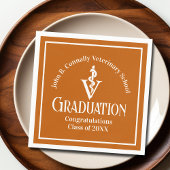 Custom Orange Veterinary School Graduation Party Serviette