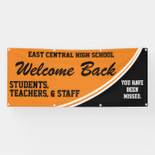 Custom Orange Welcome Back to School Banner (Horizontal)