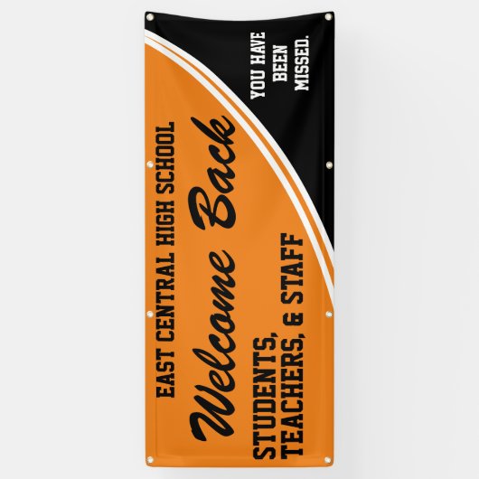 Custom Orange Welcome Back to School Banner (Vertikal)
