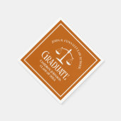 Custom Orange White Law School Graduation Party Serviette (Ecke)