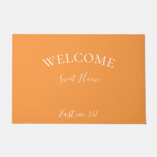 Custom Orange White Modern Welcome Doormat Fußmatte