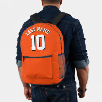 Custom Orange White Nachname Sports Jersey Nummer