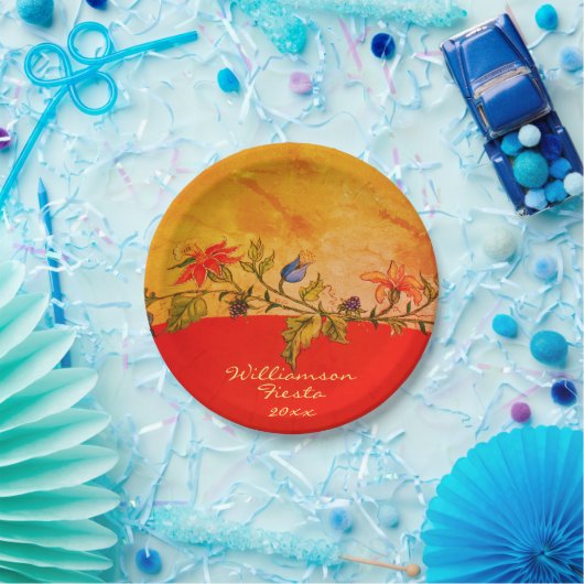 Custom Orange Yellow Fiesta Cinco de Mayo Pappteller (Party)