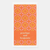 Custom Orange Yellow Retro Typografy Wedding Serviette (Vorderseite)