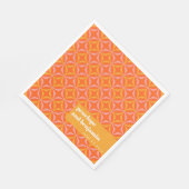 Custom Orange Yellow Retro Typografy Wedding Serviette (Ecke)