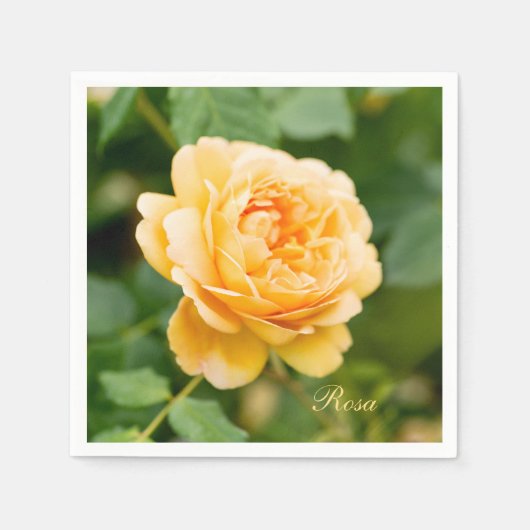 Custom Orange Yellow Rose Serviette (Vorderseite)