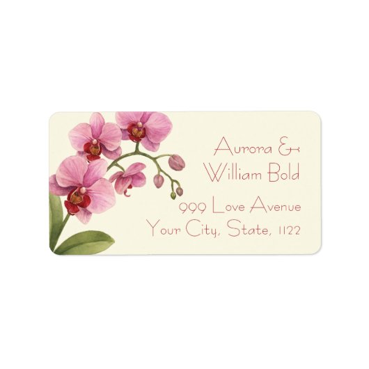 Custom Orchid Address Labels Adressaufkleber (Vorne)