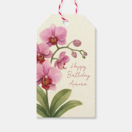 Custom Orchid Floral Gift Tag Geschenkanhänger