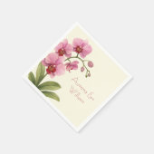 Custom Orchid Floral Paper Napkins Serviette (Ecke)