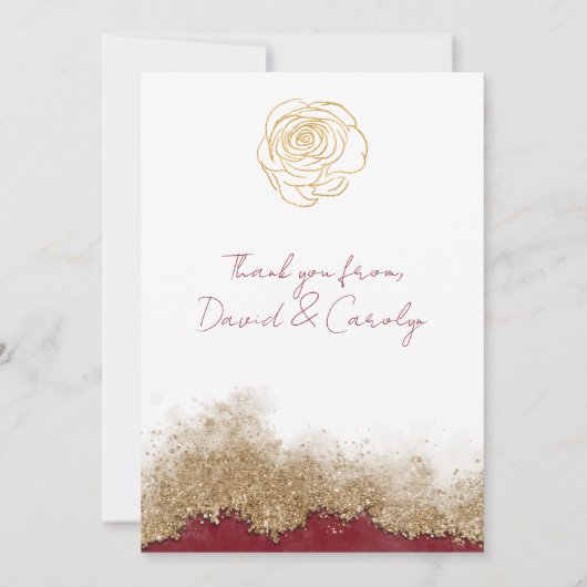 Custom Order Gold Rose Wedding Bundle Einladung (Rückseite)