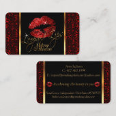 Custom Order Makeup Artist mit Leopard & Red Lips Visitenkarte (Vorne/Hinten)