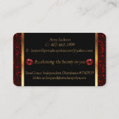 Custom Order Makeup Artist mit Leopard & Red Lips Visitenkarte (Rückseite)