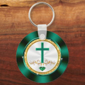 Custom Order of Pastor Leo, Green Church Schlüssel Schlüsselanhänger (Rückseite)