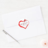 Custom Order Wedding Monogram Red Heart Siegel Runder Aufkleber (Umschlag)