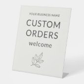 Custom Orders Welcome Minimalist Business Neutral Sockelschild (Vorderseite)