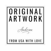 Custom Original Artwork Text Signature Wood Art Permastempel (Design)