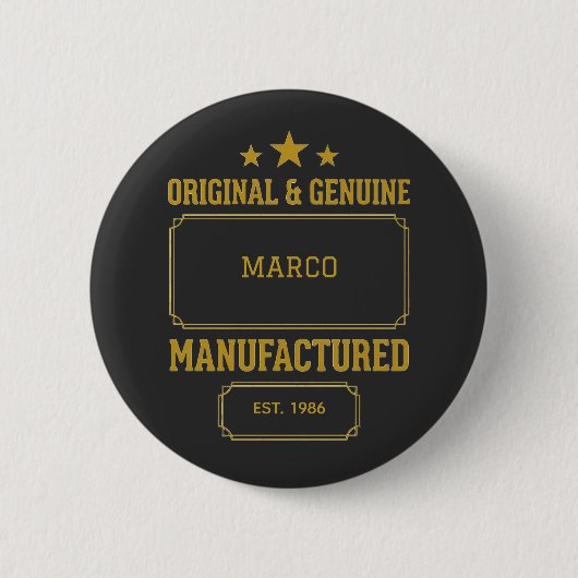 Custom Original & Genuine Birthday Button (Vorderseite)