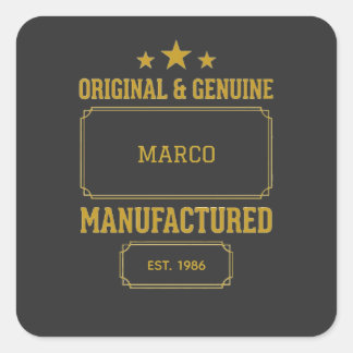 Custom Original & Genuine Birthday Quadratischer Aufkleber