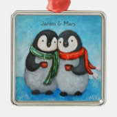 Custom Ornament First Christmas Zusammen Pinguine (Vorne)