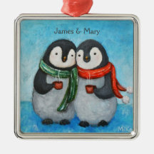Custom Ornament First Christmas Zusammen Pinguine