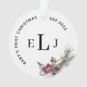 Custom Ornament for Baby's First Christmas & Date (Vorderseite)