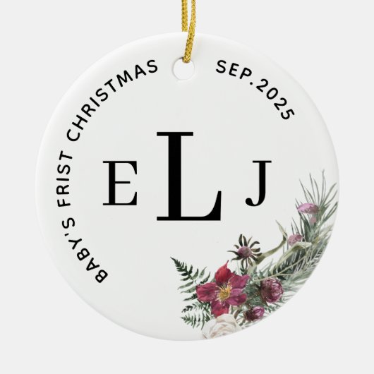 Custom Ornament for Baby's First Christmas & Date (Vorne)