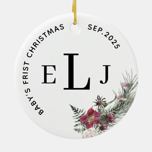 Custom Ornament for Baby's First Christmas & Date (Hinten)