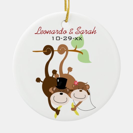 Custom Ornament of Monkey Couple Circle (Vorne)