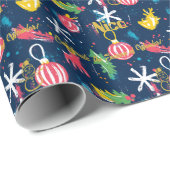 Custom Ornamente und Reindeer Weihnachten Geschenkpapier (Rolleneckpunkt)