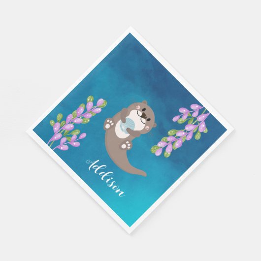 Custom Otter Napkin Serviette (Ecke)