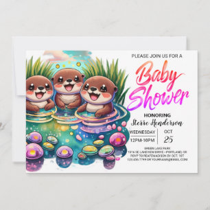 Custom Otter Niedlich Baby Dusche Einladung