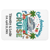 Custom Our Anniversary Faux Embroidery Cruise Door Magnet (Horizontal)
