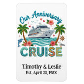 Custom Our Anniversary Faux Embroidery Cruise Door Magnet (Vertikal)