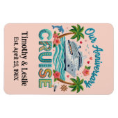 Custom Our Anniversary Faux Embroidery Cruise Door Magnet (Horizontal)