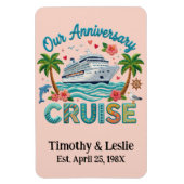 Custom Our Anniversary Faux Embroidery Cruise Door Magnet (Vertikal)