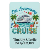 Custom Our Anniversary Faux Embroidery Cruise Door Magnet (Vertikal)
