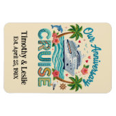 Custom Our Anniversary Faux Embroidery Cruise Door Magnet (Horizontal)