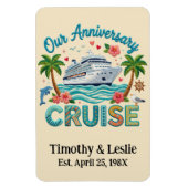 Custom Our Anniversary Faux Embroidery Cruise Door Magnet (Vertikal)