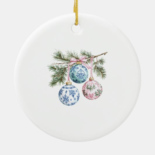 Custom Our First Christmas Chinoiserie Bauble Keramik Ornament (Hinten)