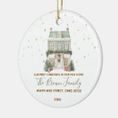 Custom Our First Christmas New Home Gold Snowflake Keramik Ornament (Links)