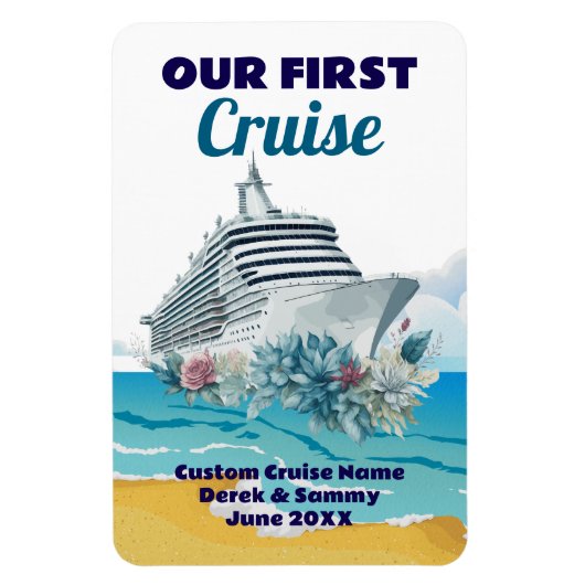 Custom Our First Cruise Cabin Door Magnet (Vertikal)