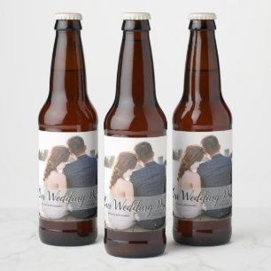 Custom Our Wedding Day Foto Bierflaschenetikett