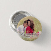 Custom Our Wedding Day Foto Button (Vorne & Hinten)