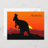 Custom Outback Australian Kangaroo bei Sunset Postkarte (Vorne/Hinten)