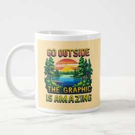 Custom Outdoor Nature Scene Pixel Art Graphic  Jumbo-Tasse